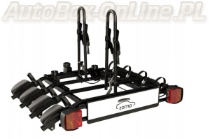 AMOS - Tytan 4 Black ( Czarna platforma ze światłami na 4 rowery mocowana na haku /7pin/)