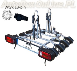 AMOS - Tytan 4 Plus ( Platforma ze światłami na 4 rowery mocowana na haku /13pin/)