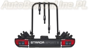 Atera - Strada Sport 4 Black Edition - [Czarny aluminowy uchwyt ze światłami na hak holowniczy na 4 rowery, z szybkim montażem ]