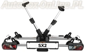 SPINDER - SX2 - [Składany aluminiowy uchwyt ze światłami na 2 rowery, z szybkim montażem na hak holowniczy] 